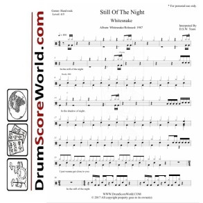 Whitesnake - Still Of The Night - Drum Sheet + Play-Along Track